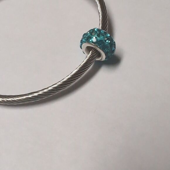 Blue Rhinestones Charm for Pandora Style Bracelet - Picture 4 of 4
